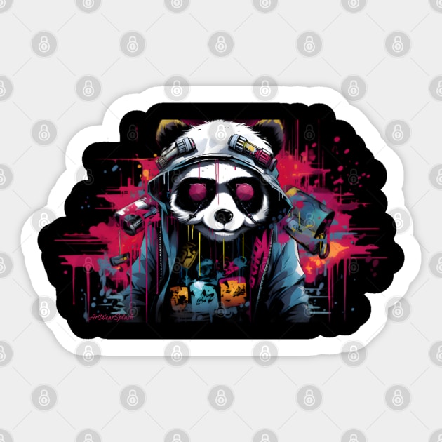 Cyberpunk Panda Sticker by ArtWearSplash